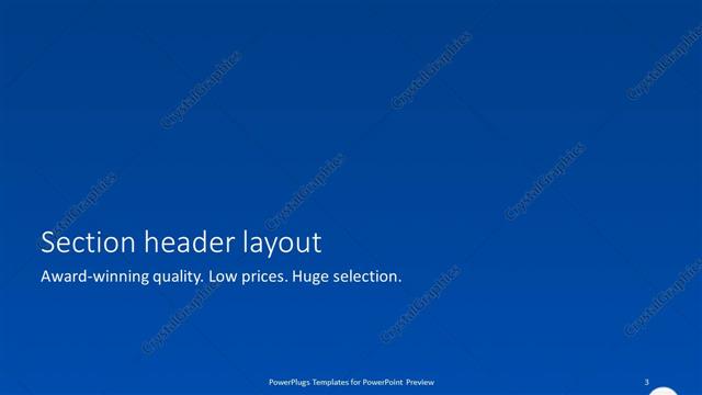 Section Header presentation slide layout