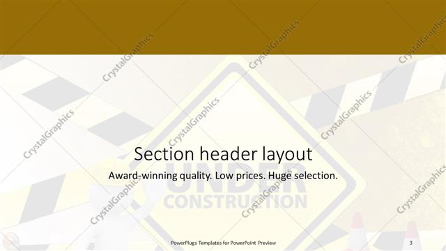 Section Header presentation slide layout