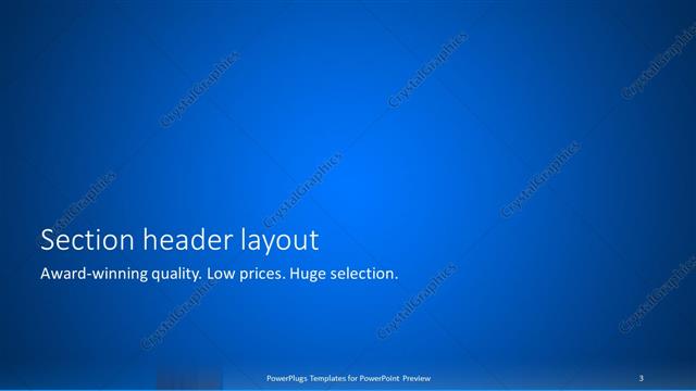 Section Header presentation slide layout