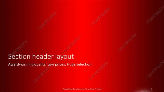 Section Header presentation slide layout
