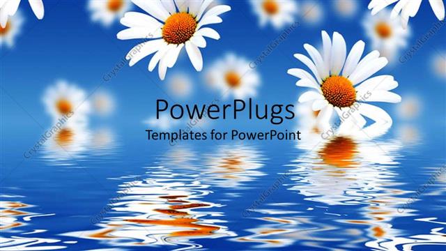  Presentation with flowers - White flowers falling from sky into water