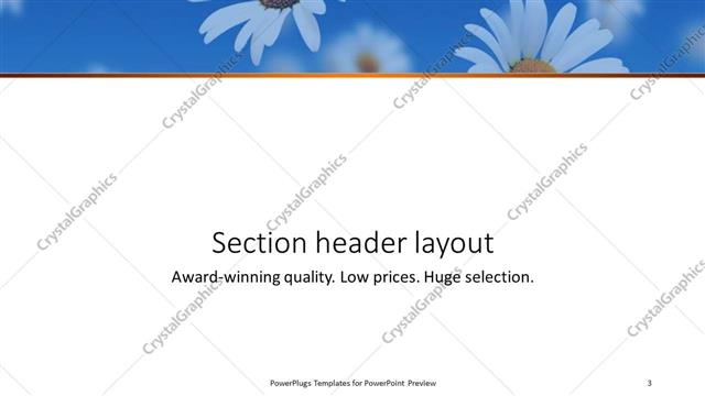 Section Header presentation slide layout