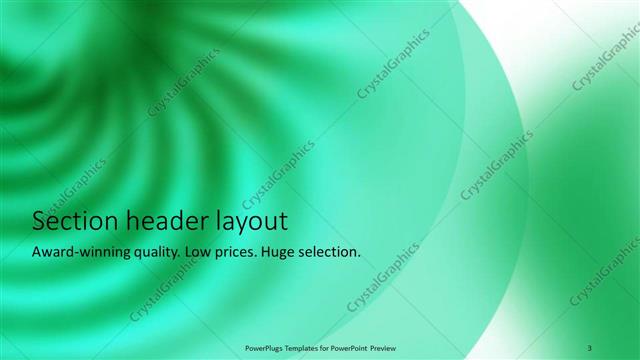 Section Header presentation slide layout