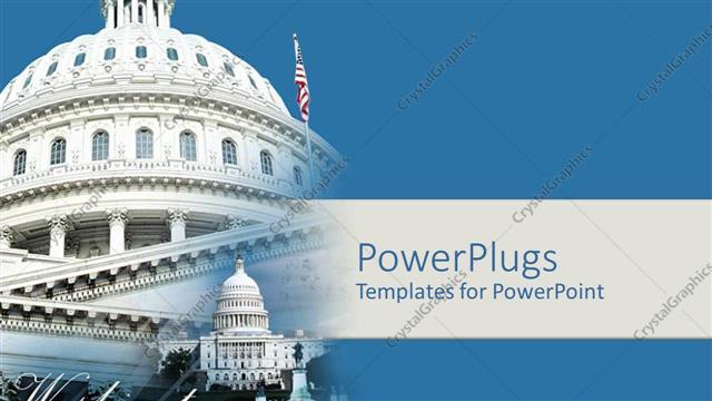  Presentation with tall - White House stands tall into the sky with blue background