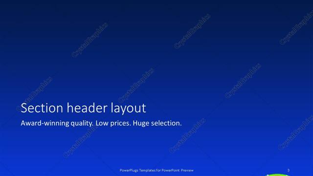 Section Header presentation slide layout
