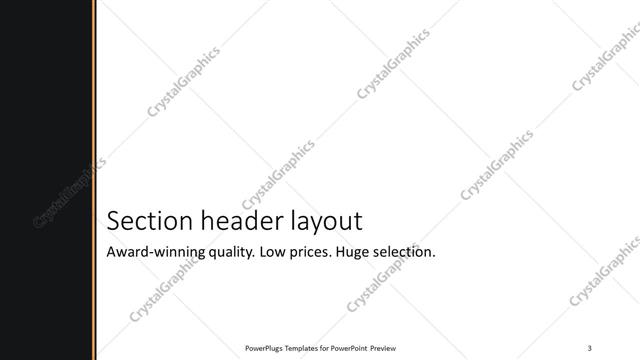 Section Header presentation slide layout