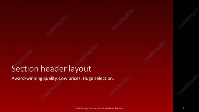 Section Header presentation slide layout