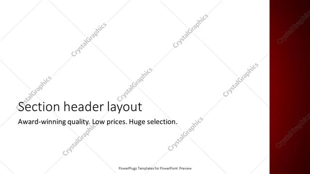 Section Header presentation slide layout