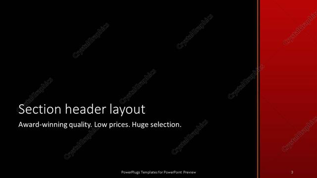 Section Header presentation slide layout