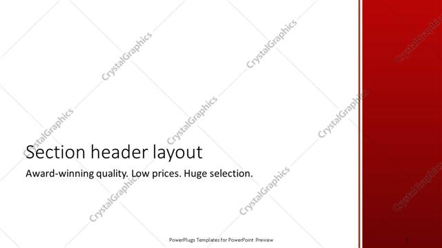 Section Header presentation slide layout
