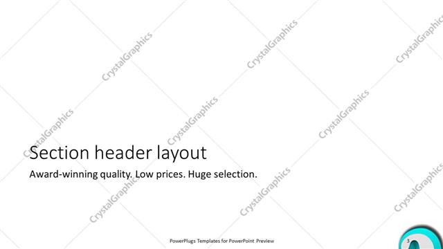 Section Header presentation slide layout