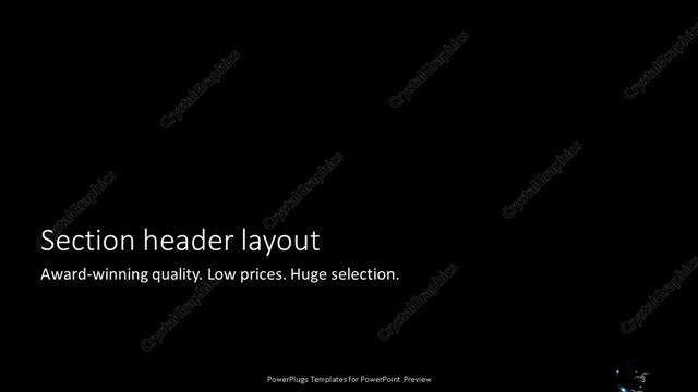 Section Header presentation slide layout