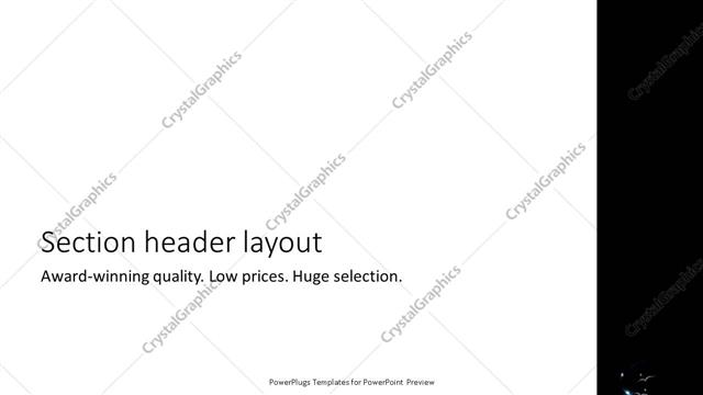 Section Header presentation slide layout