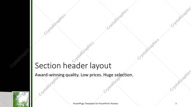 Section Header presentation slide layout