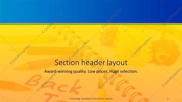 Section Header presentation slide layout