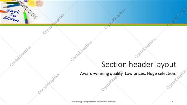 Section Header presentation slide layout