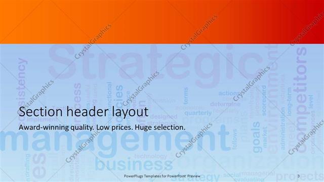 Section Header presentation slide layout