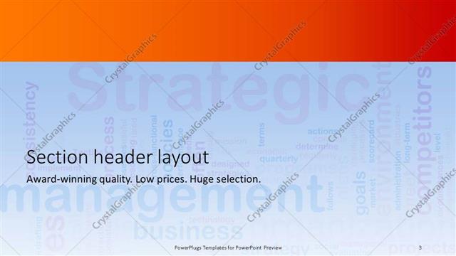 Section Header presentation slide layout