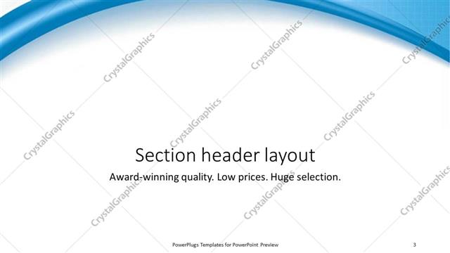 Section Header presentation slide layout