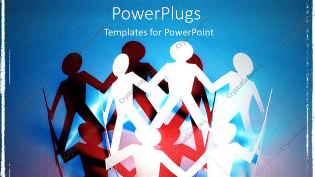  Presentation with black men - White paper men holding hands in circle with black shadow