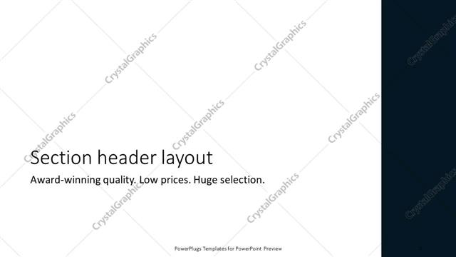 Section Header presentation slide layout