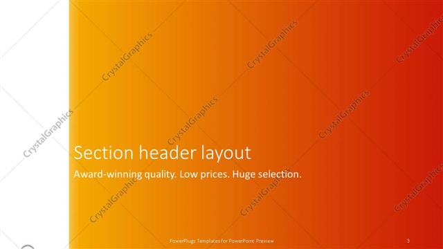 Section Header presentation slide layout