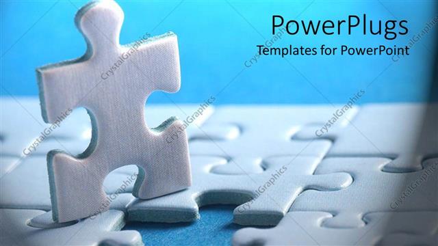  Presentation with white - White puzzle piece out of complete puzzle