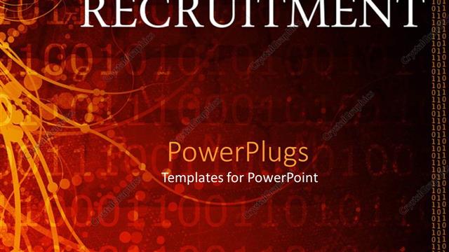  Presentation with binary - White recruitment in front of brown binary background