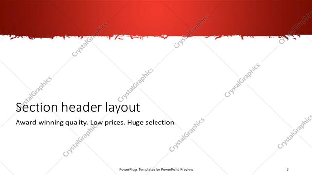 Section Header presentation slide layout