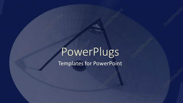  Presentation with satellite - White satellite dish on dark blue background