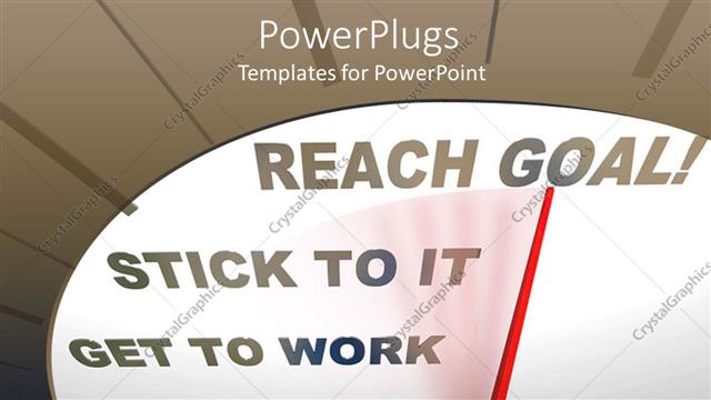 Preview This Beautiful Template for PowerPoint & Google Slides White speedometer with a red pointer pointing at reach goal text