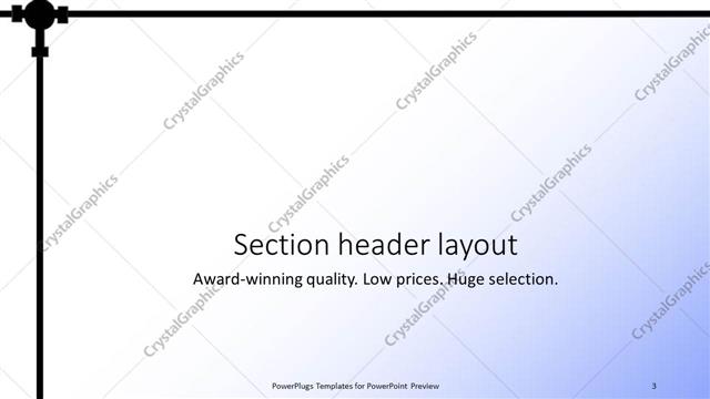 Section Header presentation slide layout