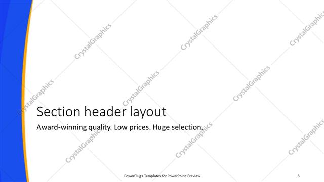 Section Header presentation slide layout