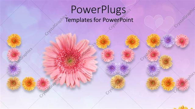  Presentation with flowers - A whole lot of colorful flowers creating the word love