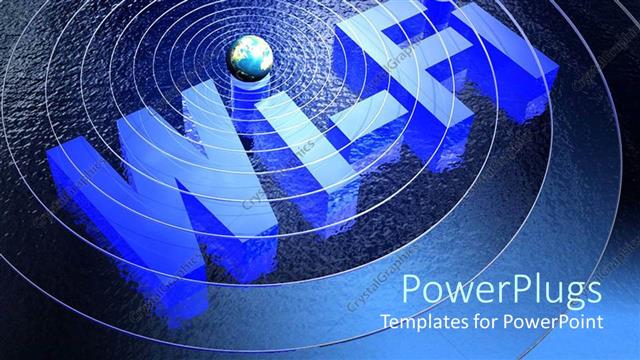  Presentation with wifi - Wi-Fi hotspot with visualization of signal over large body of water