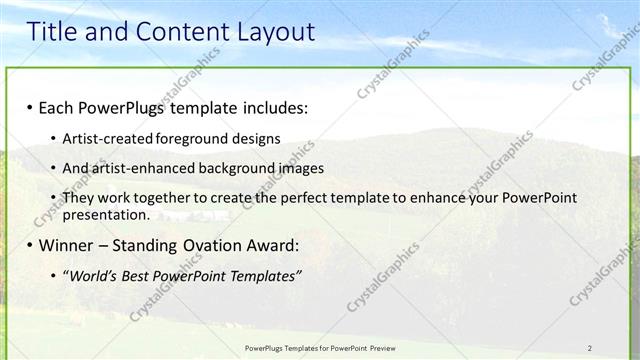 Title and Content presentation slide layout