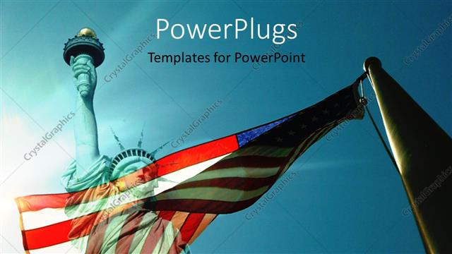  Presentation with liberty - Wind against American flag over statue of liberty?