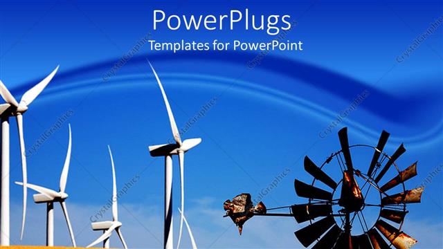  Presentation with windmill - A windmill with desert in the background