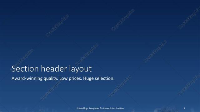 Section Header presentation slide layout