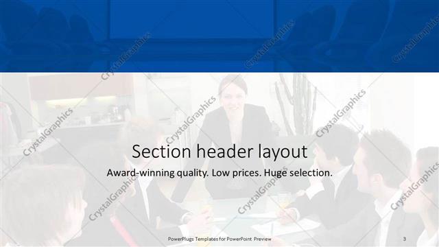 Section Header presentation slide layout