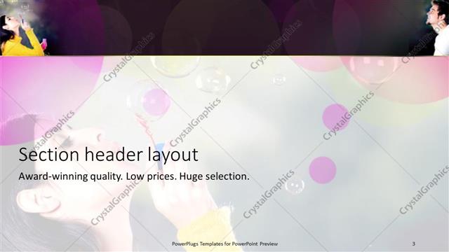 Section Header presentation slide layout