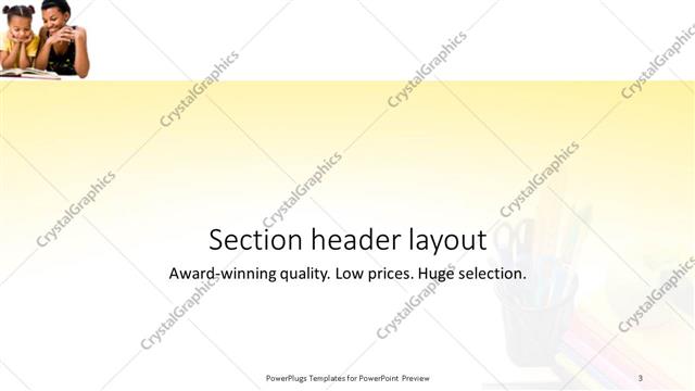 Section Header presentation slide layout