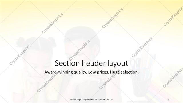 Section Header presentation slide layout