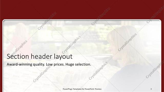 Section Header presentation slide layout