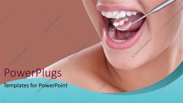  Presentation with dental examination - Woman having dental examination with dental equipment checking dentition ?