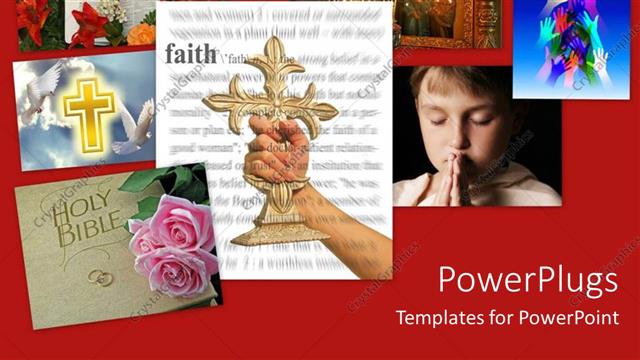  Presentation with faith - Woman holding a cross with faith theme