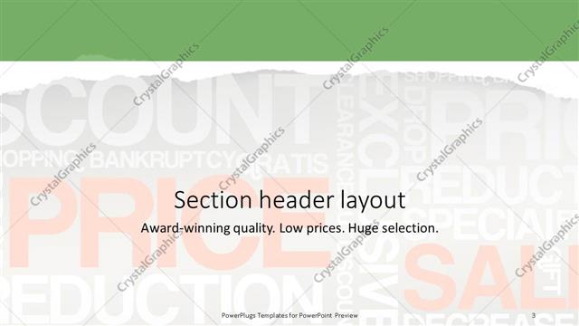 Section Header presentation slide layout