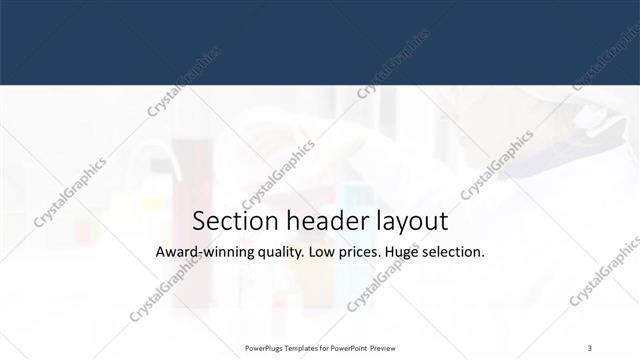 Section Header presentation slide layout
