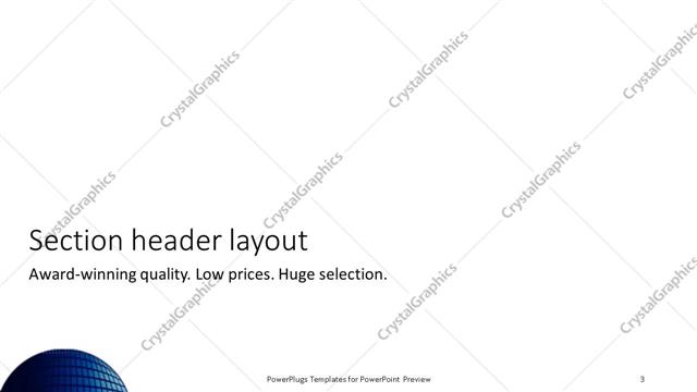 Section Header presentation slide layout