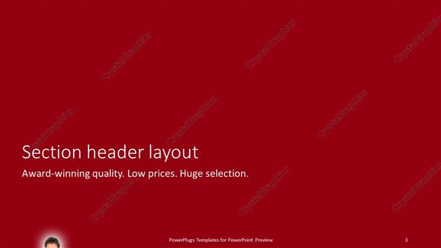 Section Header presentation slide layout